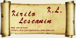 Kirilo Leščanin vizit kartica